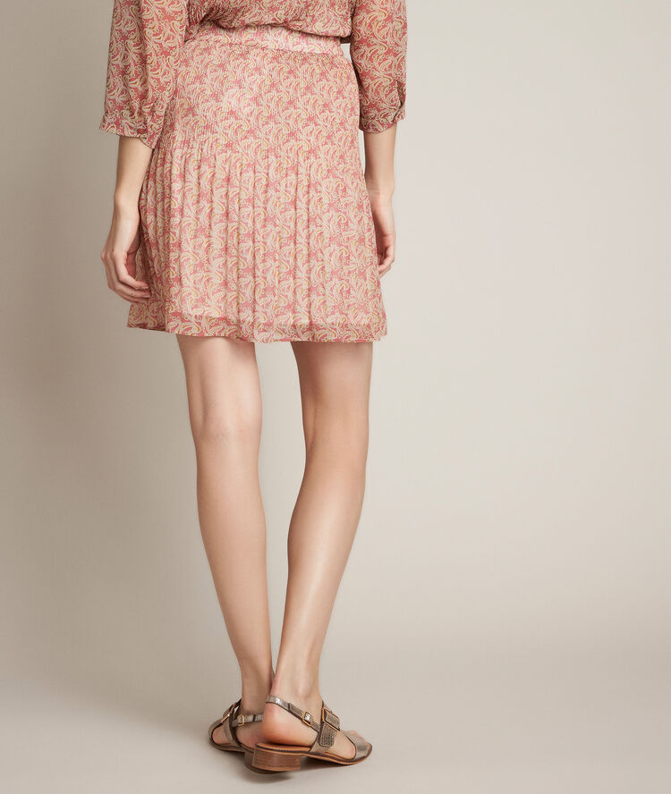 Belem printed pleated skirt cherry red.
