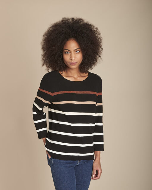Nacadamia black striped pullover black.