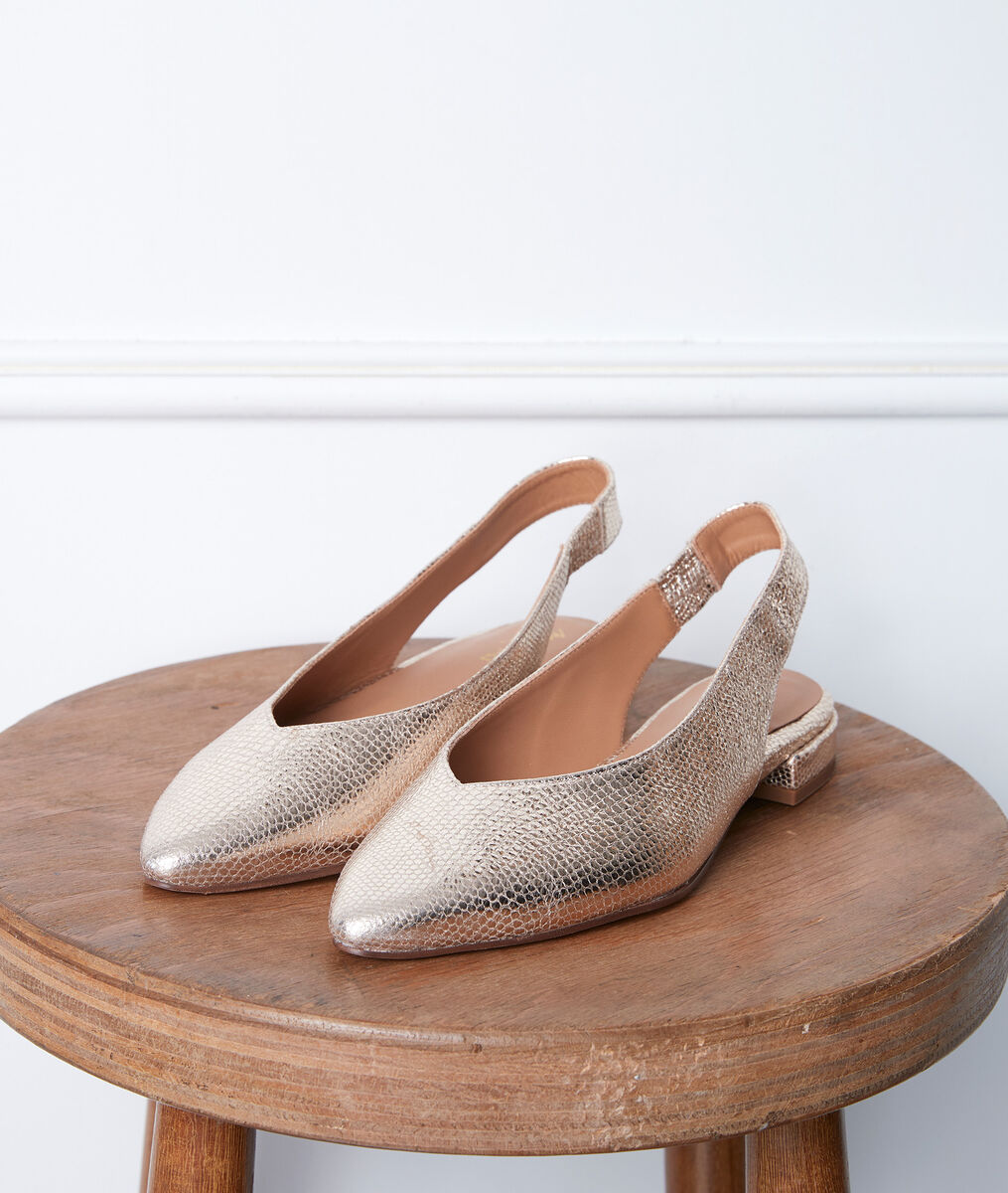 Gigi gold-coloured ballet flats | 1-2-3 Gigi gold-coloured ballet flats PhotoZ | 1-2-3