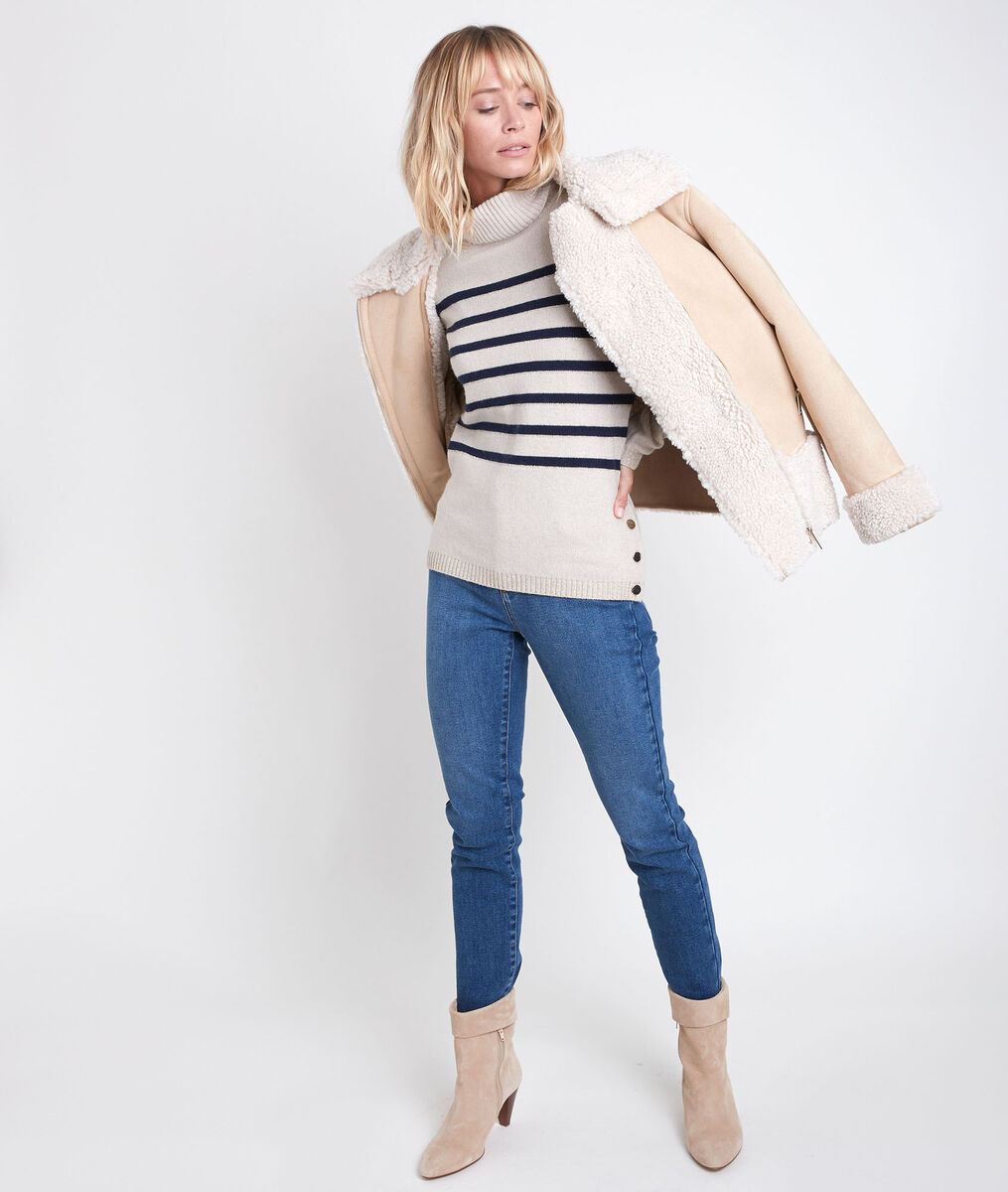 Renata striped polo neck pullover | 1-2-3 Renata striped polo neck pullover PhotoZ | 1-2-3