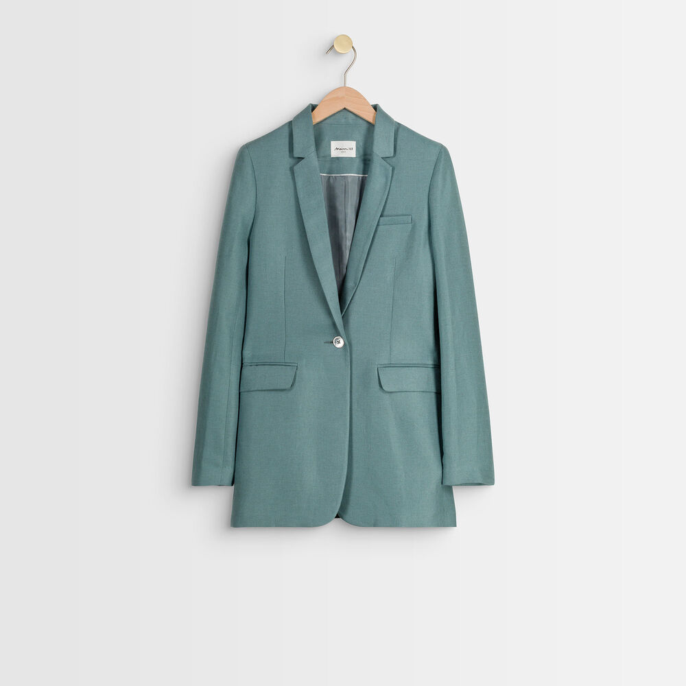 Tamara long linen and cotton jacket ardoise.