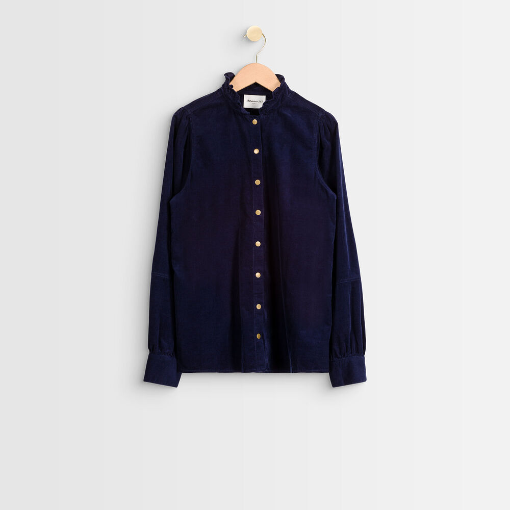 Jeraldine navy velours shirt marine.
