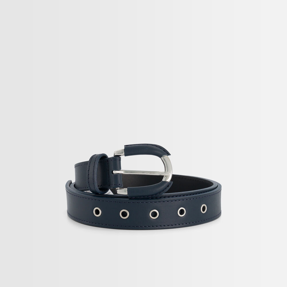 Eleonore navy leather belt marine.