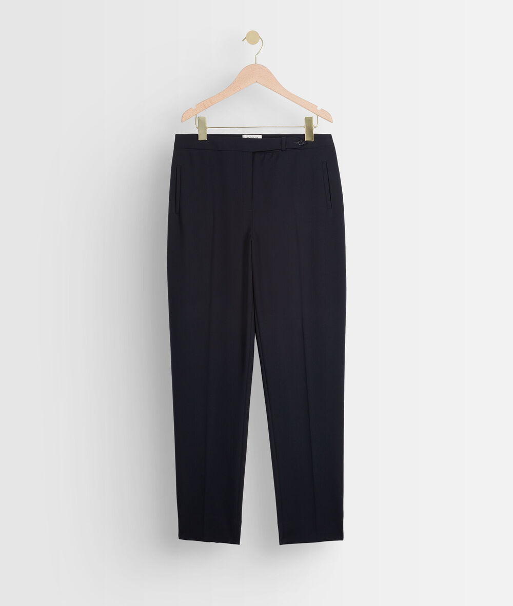 Lara microfibre cigarette trousers navy blue.