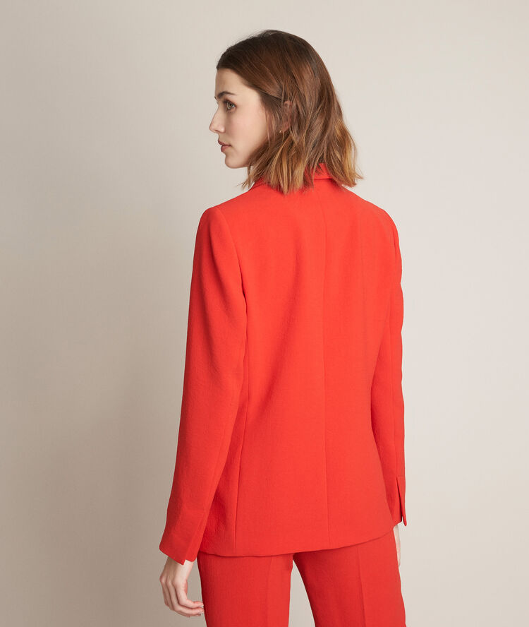 Lisa red crepe jacket poppy.