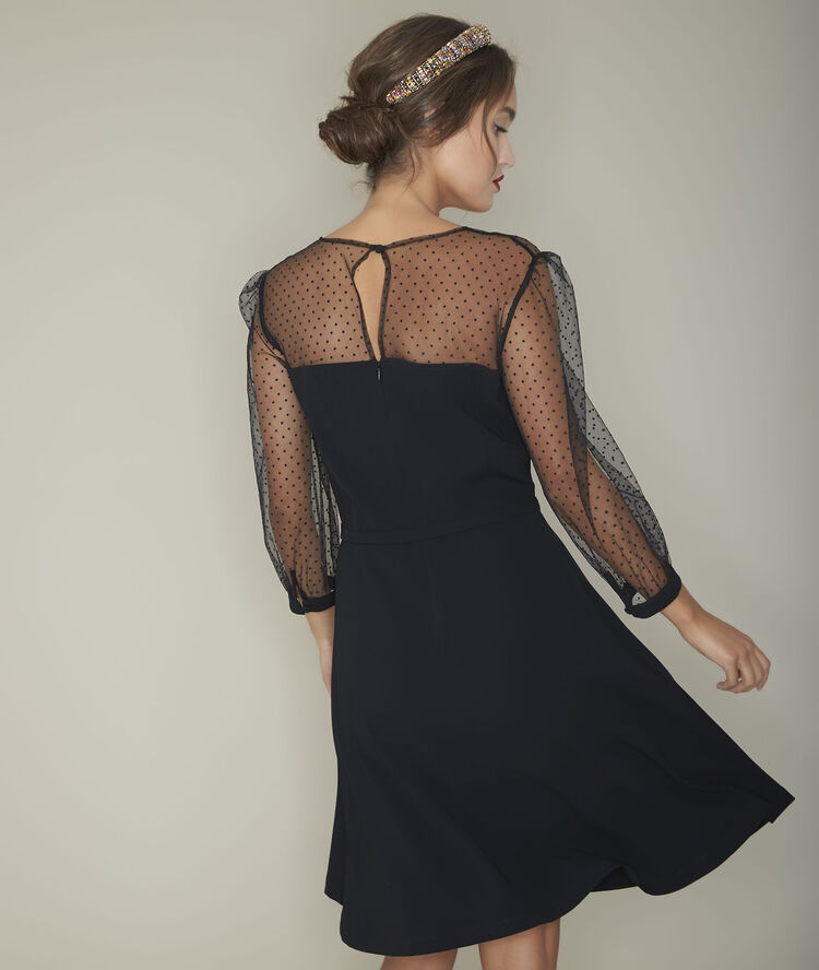 Rina tulle crepe dress black.