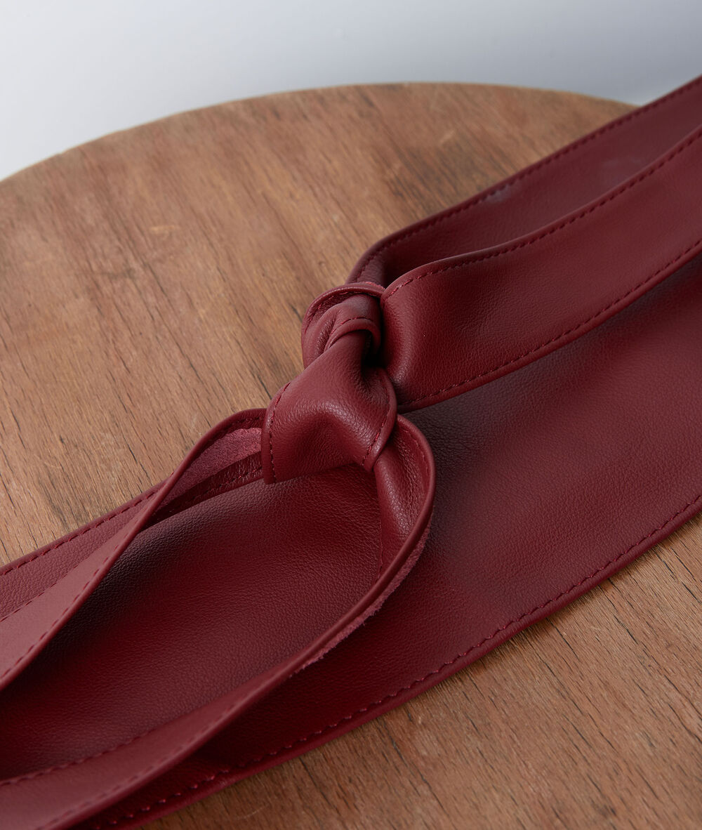 Raul burgundy leather tie belt bourgogne.