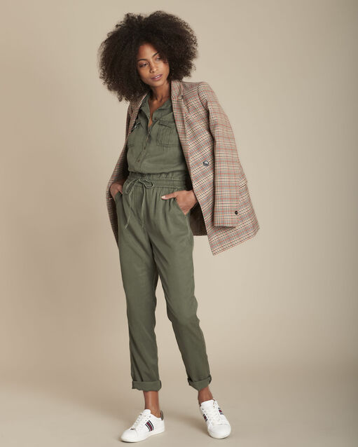 Irina khaki Tencel® jumpsuit (2) - Maison 123