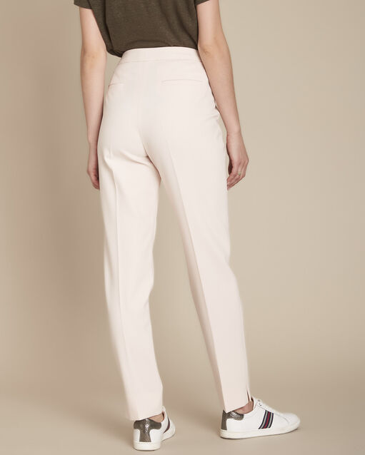 Lara powder-coloured microfibre cigarette trousers powder.