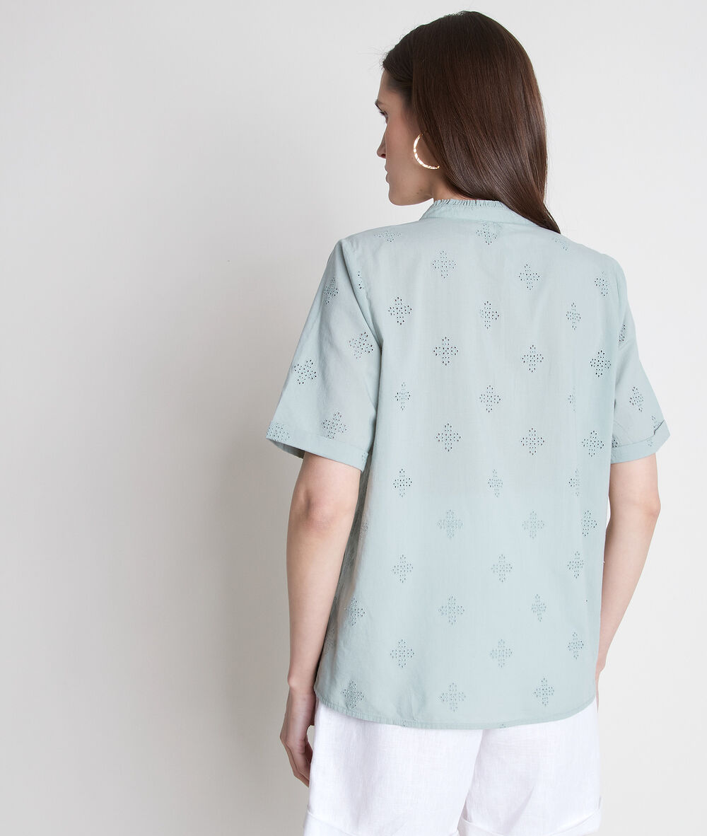 Tobias v-neck mint embroidered blouse menthe.