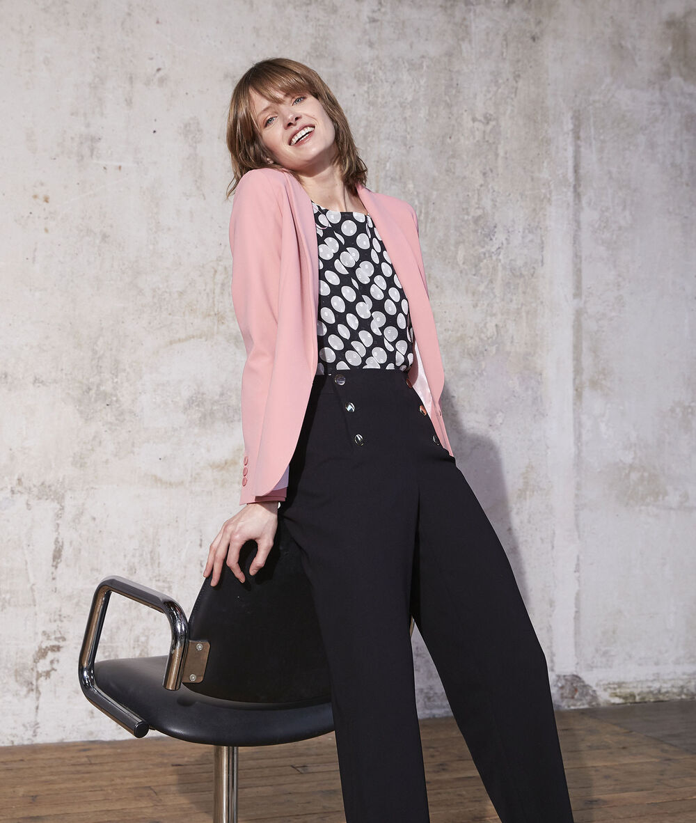 Hubert microfibre sailor trousers black.