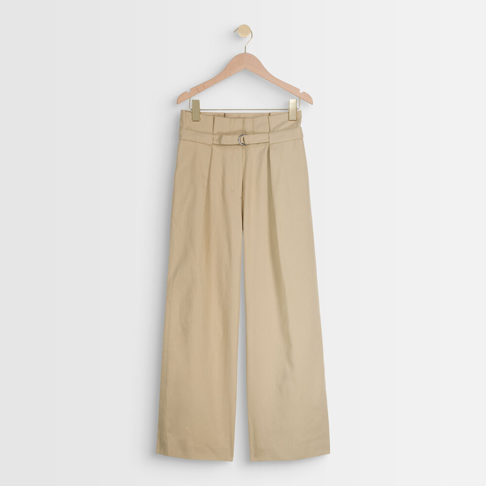 Flore wide-legged beige trousers beige.