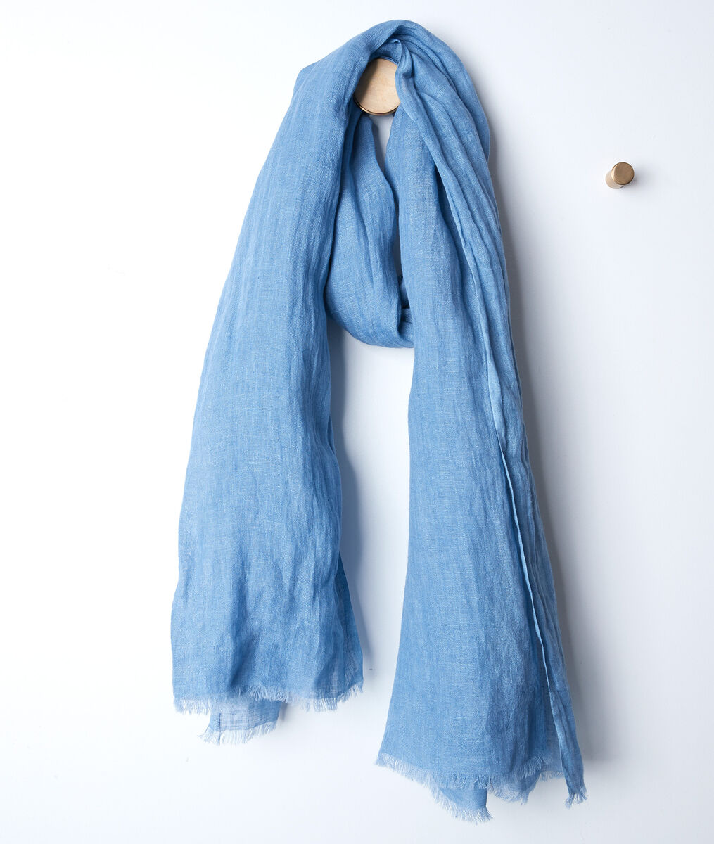 Billy azure linen scarf | 1-2-3 Billy azure linen scarf PhotoZ | 1-2-3