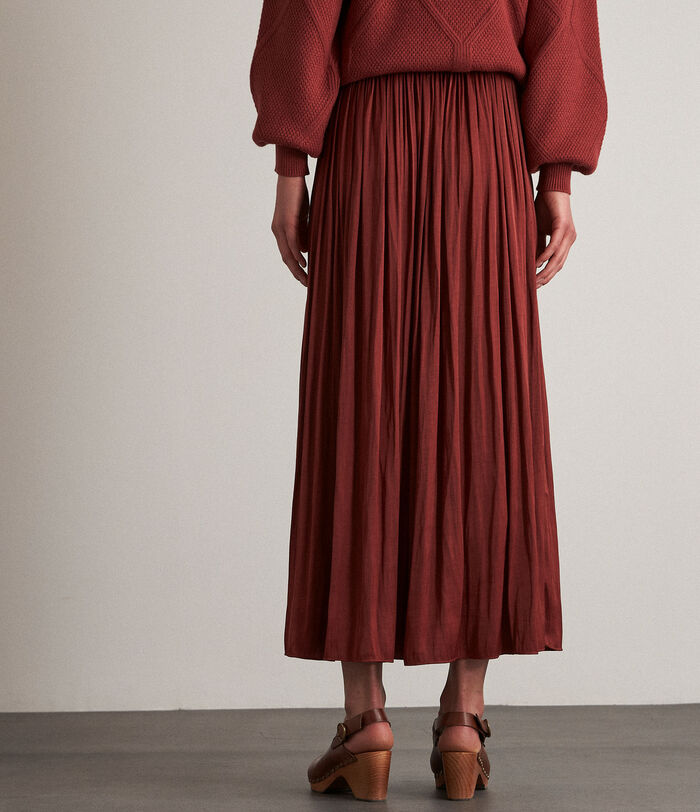 Kim terracotta pleated maxi skirt PhotoZ | 1-2-3