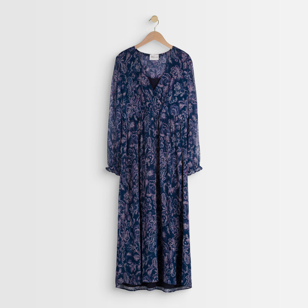 Louise blue print maxi dress bleu.