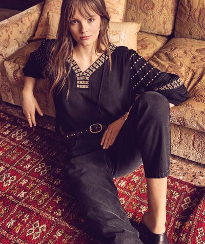 CALLAS black embroidered ethnic blouse PhotoZ | 1-2-3