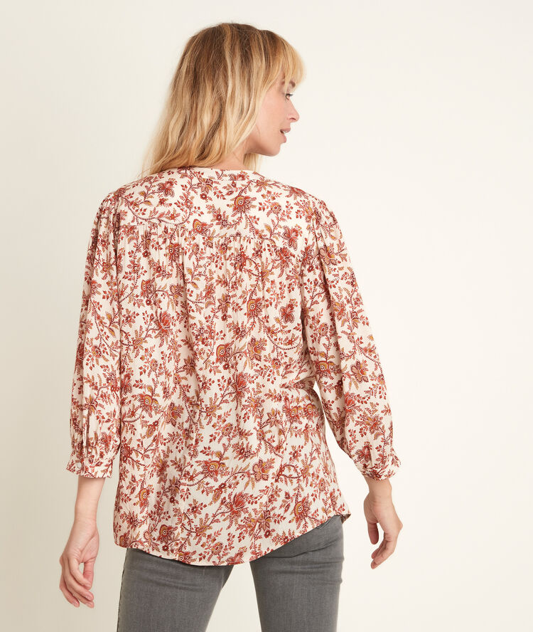 Elsa bis printed blouse cannelle.