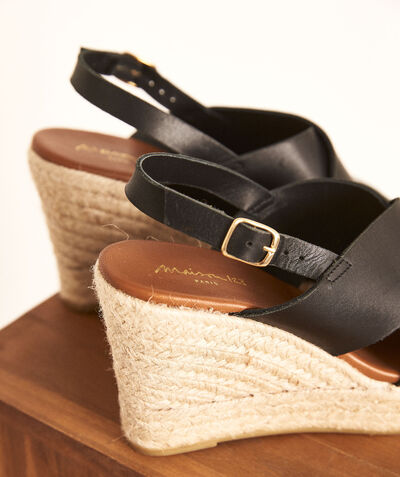Catalina espadrilles with thick black leather straps PhotoZ | 1-2-3