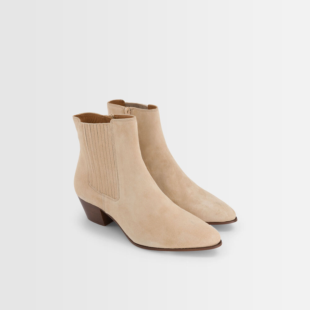Gaby cream high-heeled ankle boots creme.