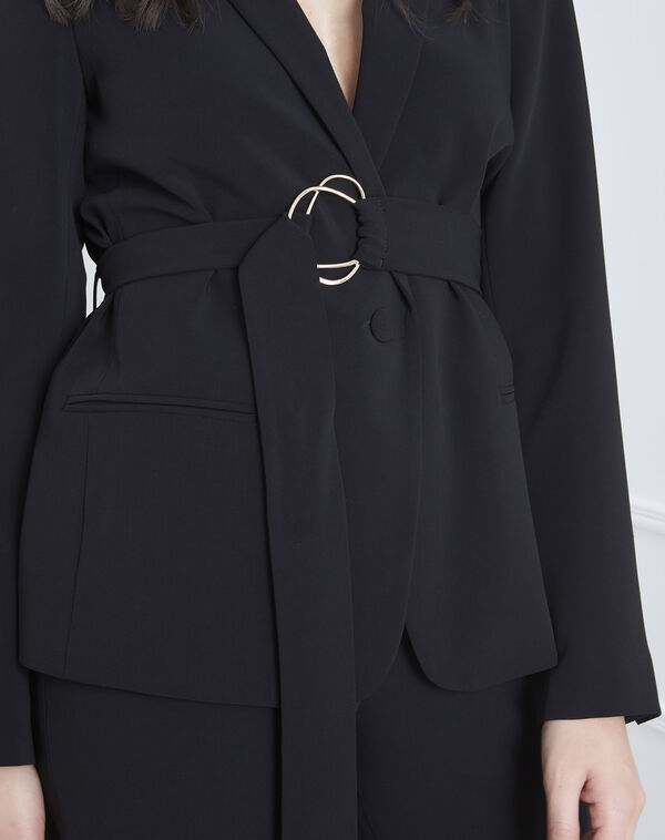 Fanny black jacket with golden belt black.