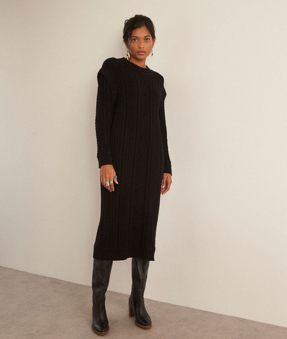 Hadda black cable-knit maxi dress PhotoZ | 1-2-3