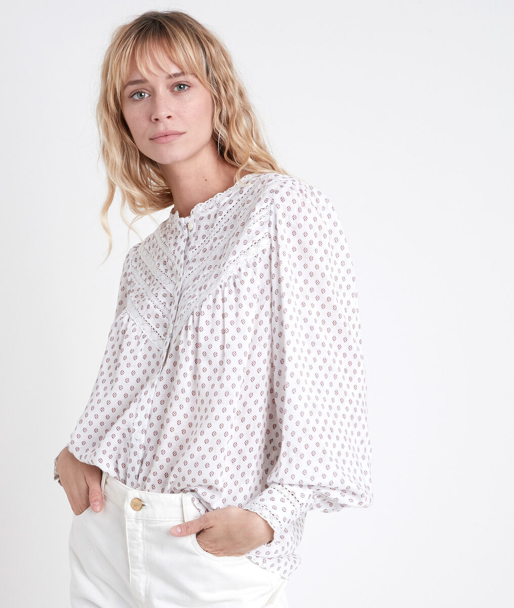 TOMY ecru printed blouse | 1-2-3 TOMY ecru printed blouse PhotoZ | 1-2-3