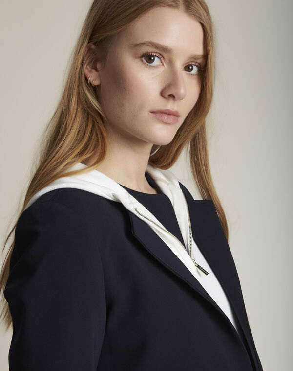 Charme navy microfibre jacket with flap pockets navy.