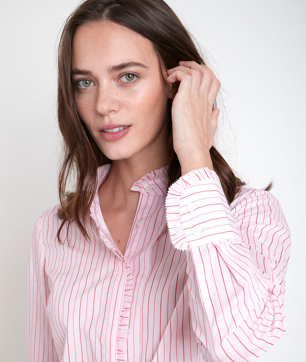 Tonia striped powder pink shirt poudre.