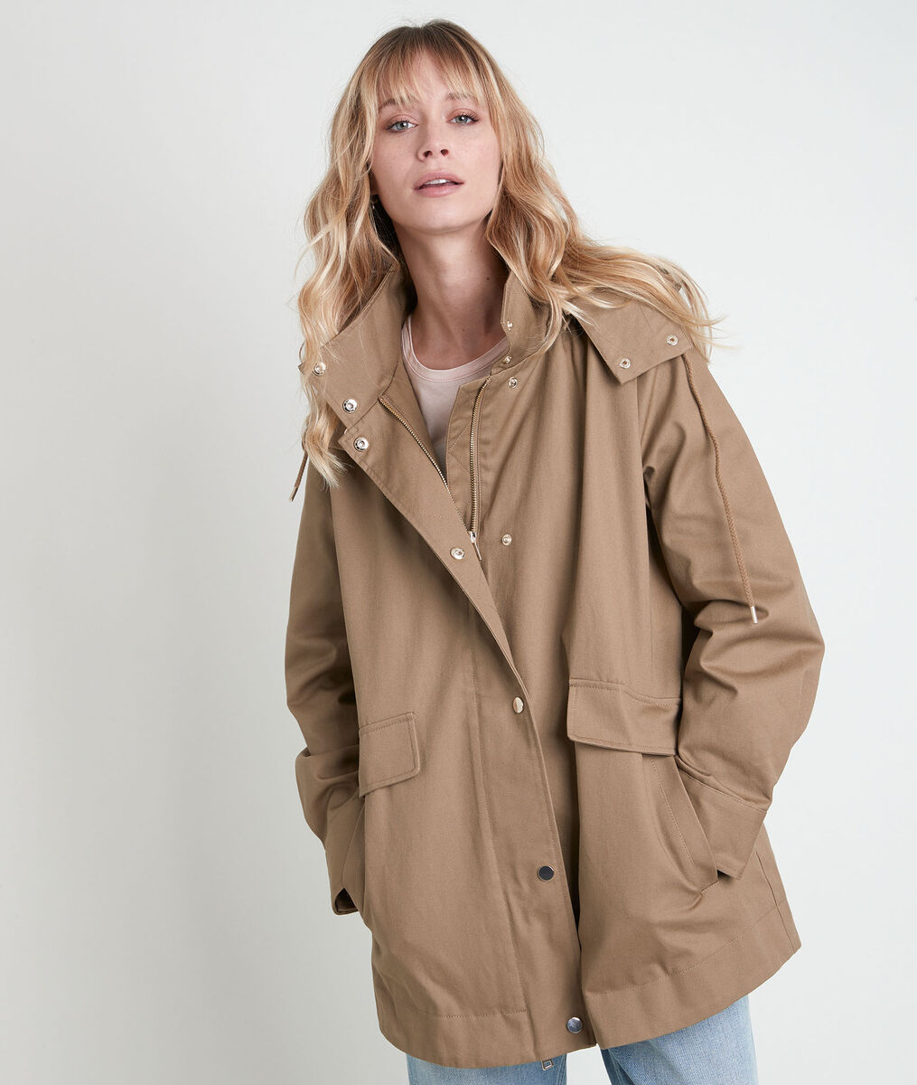 Naelia beige cotton parka | 1-2-3 Naelia beige cotton parka PhotoZ | 1-2-3