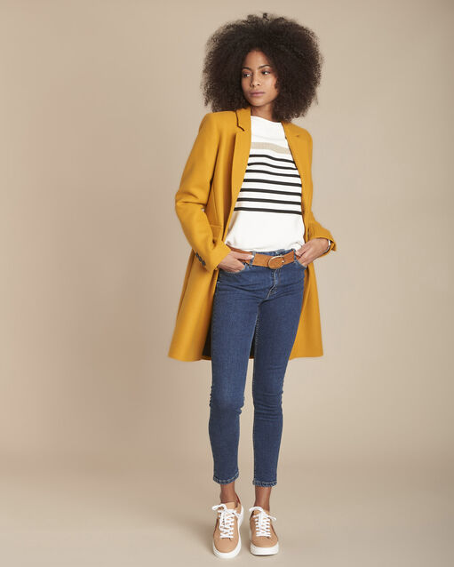 Fregate ecru and lurex striped pullover ecru.