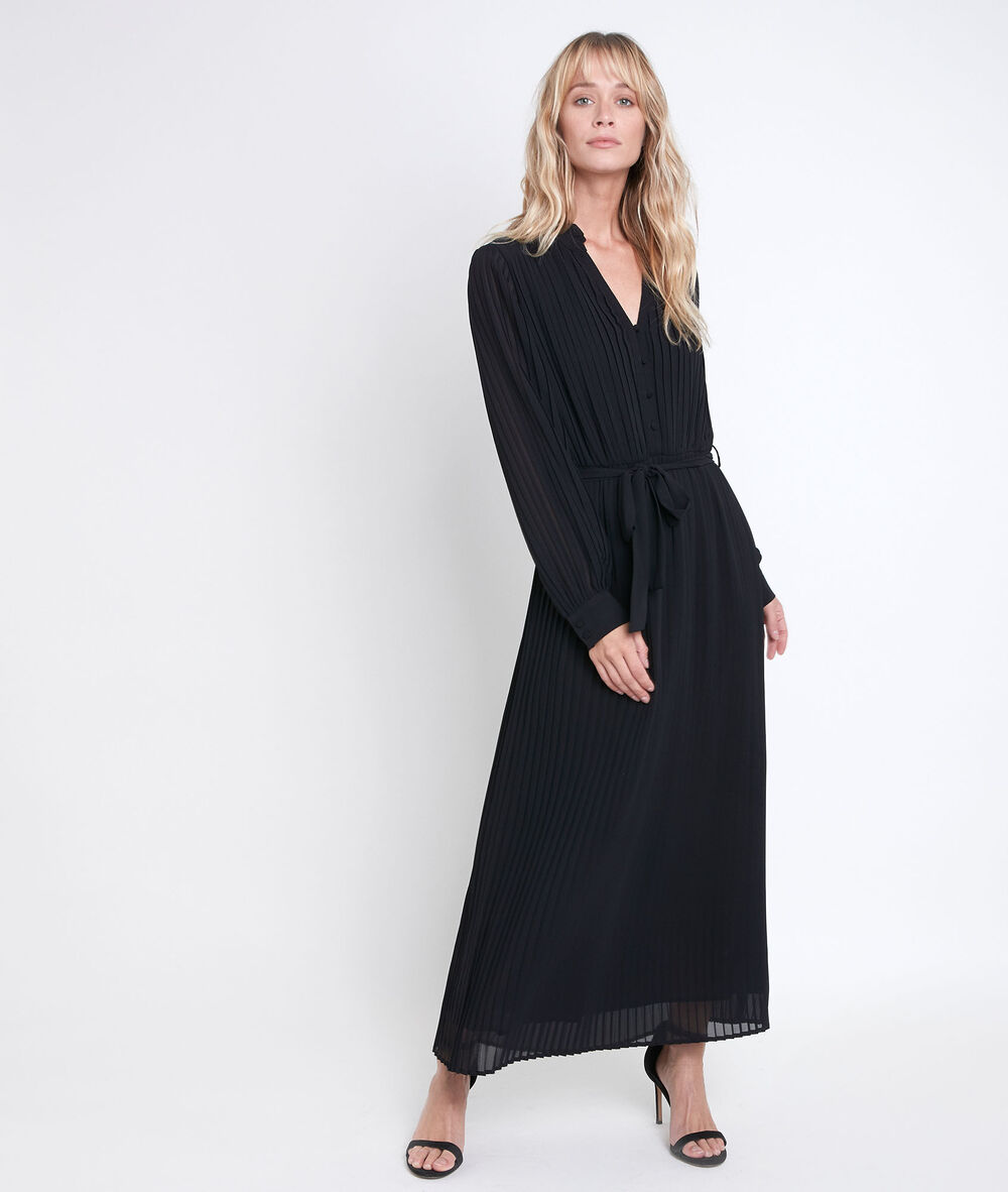 Catarina pleated maxi dress  noir.