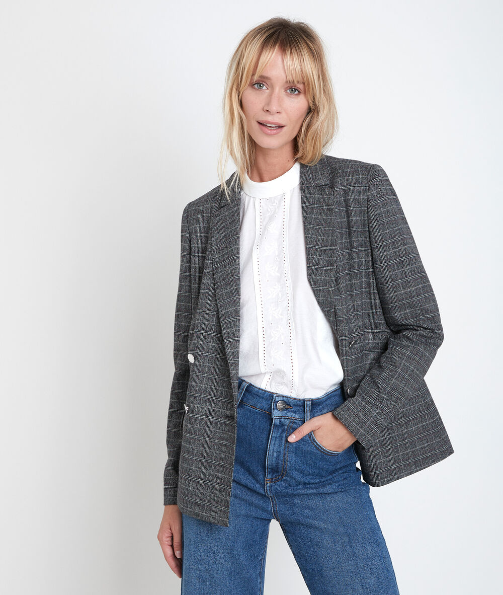 Tracy checked jacket anthracite.