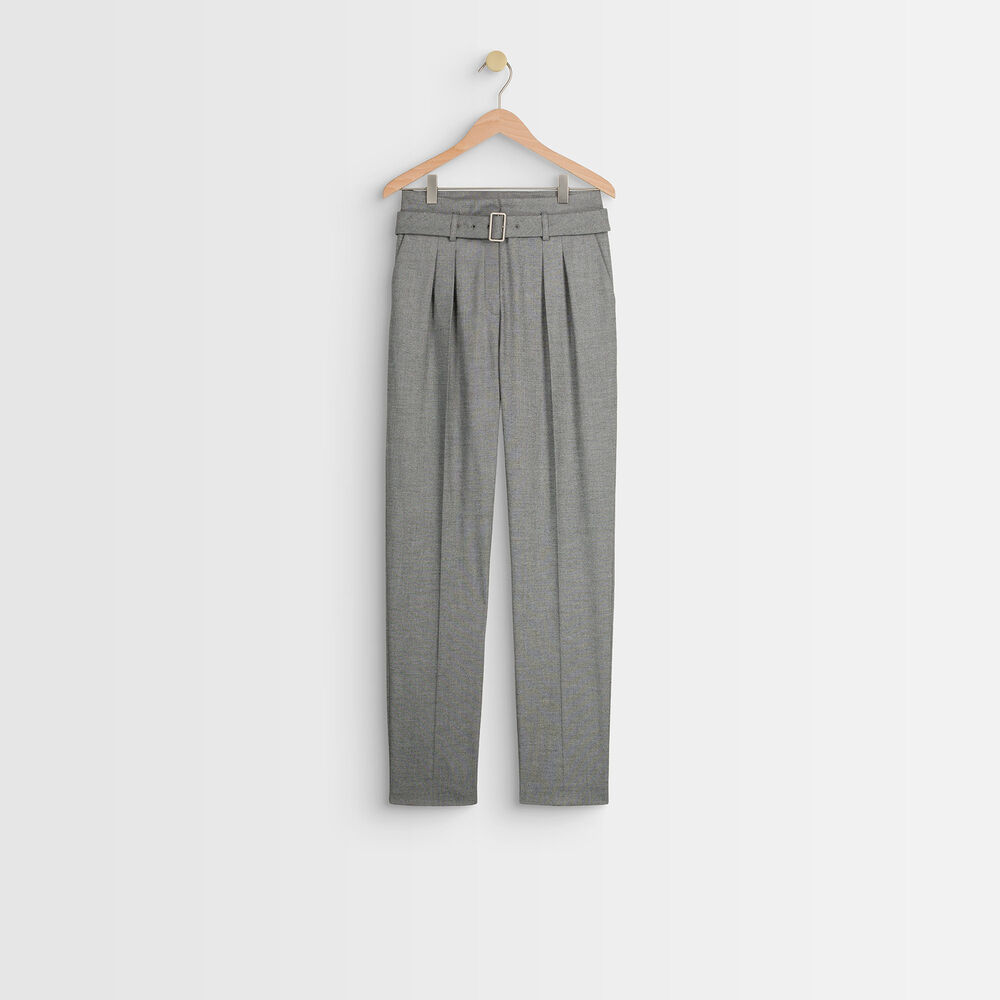 Iris end-to-end weave cigarette trousers gris pale.