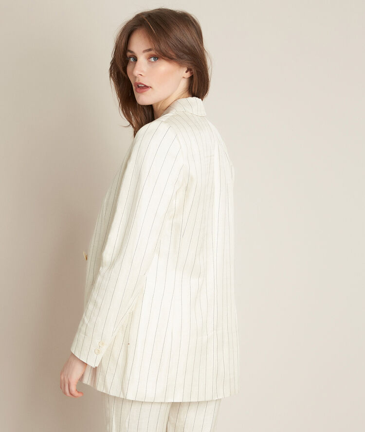 Lea linen striped jacket fjord.