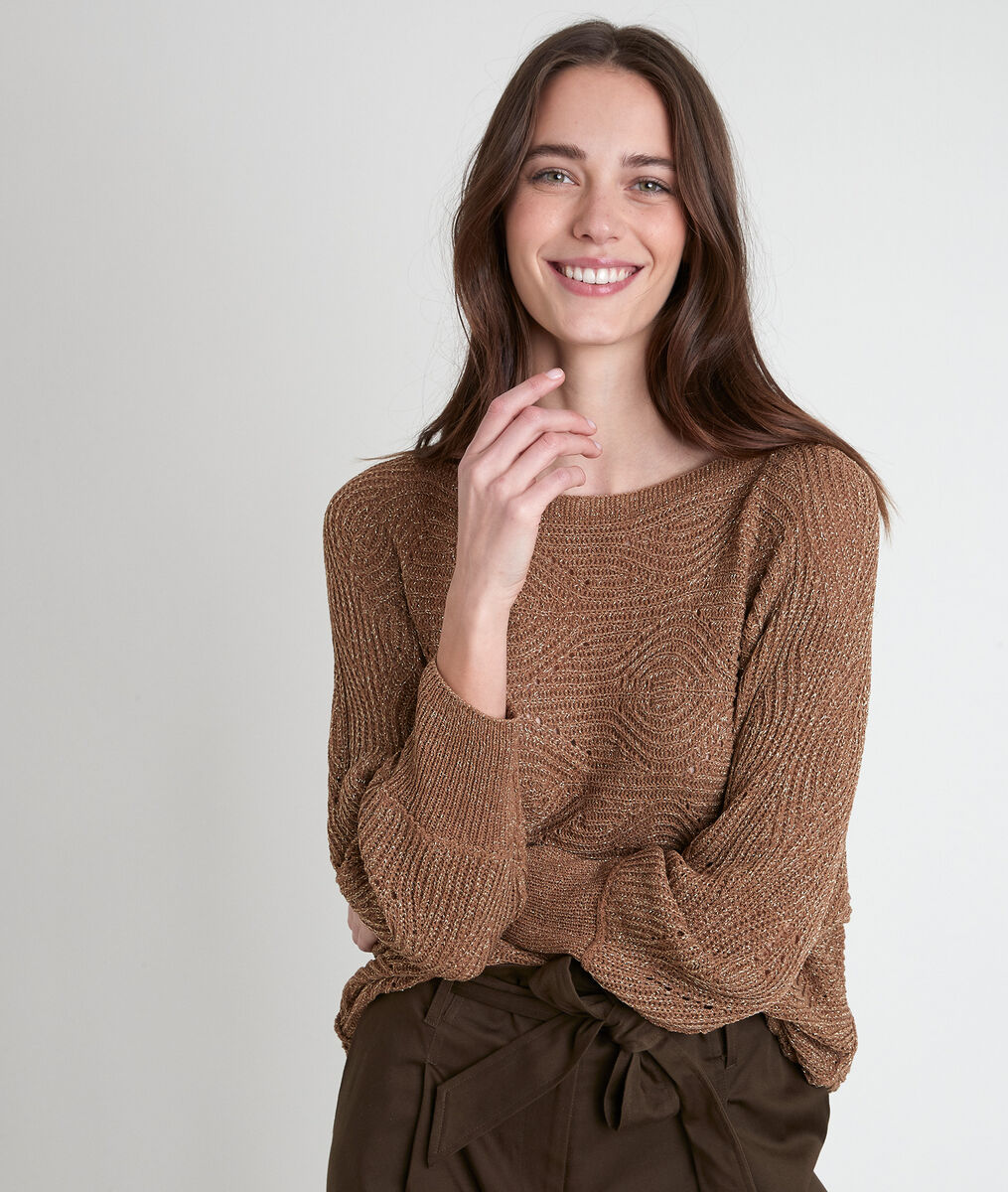 Amy khaki openwork jumper | 1-2-3 Amy khaki openwork jumper PhotoZ | 1-2-3