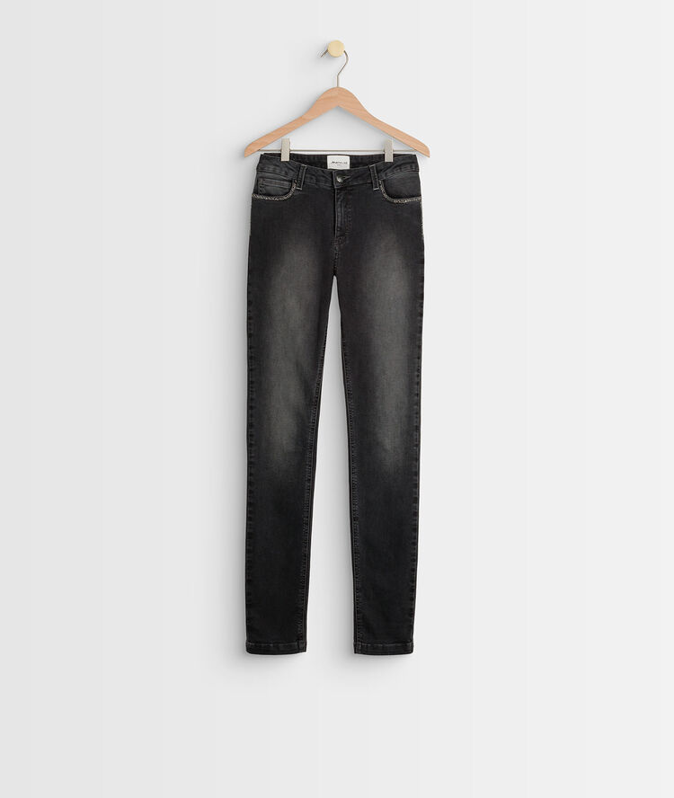 Prunelle, the iconic slim-fit heather-grey jeans chine moyen.