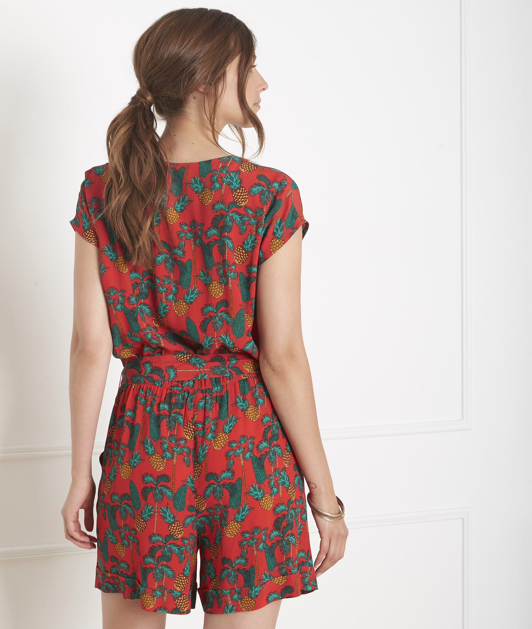 pineapple print jumpsuit
