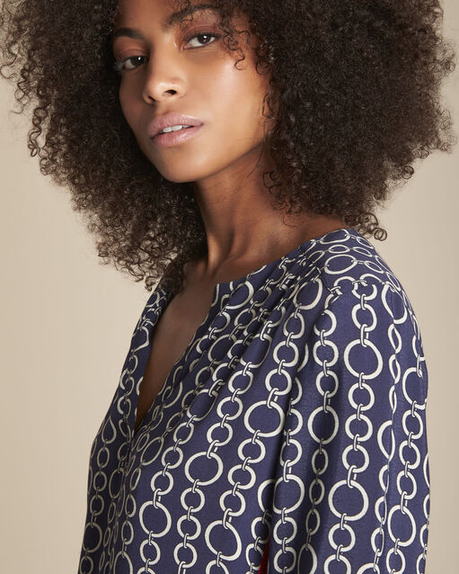 Blouse marine imprimé chaine Marin (2) - Maison 123