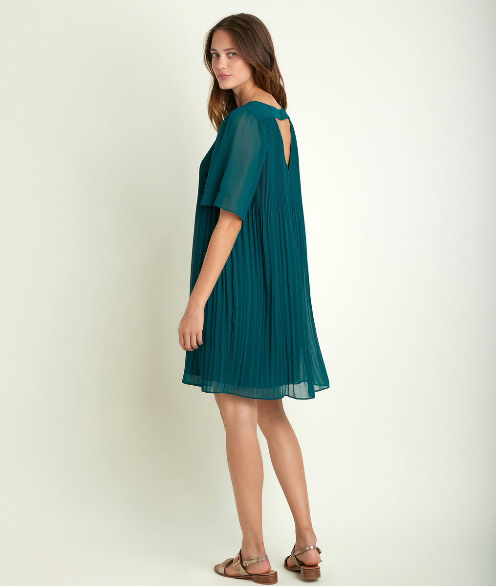Coralia green pleated dress PhotoZ | 1-2-3