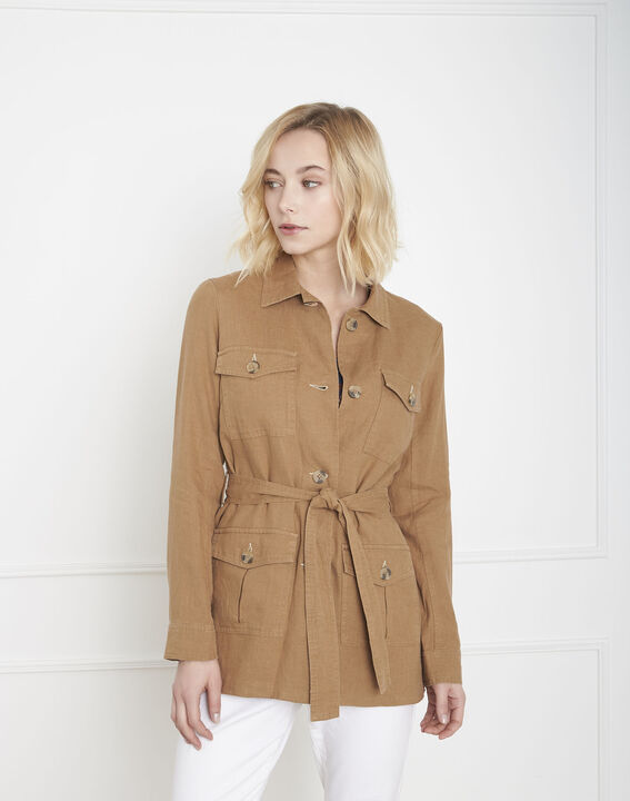 Farah tan linen safari jacket | 1-2-3 Farah tan linen safari jacket PhotoZ | 1-2-3
