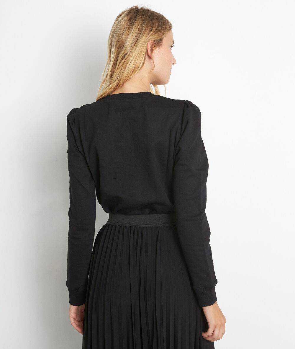 Diamant rhinestone embroidered pullover noir.