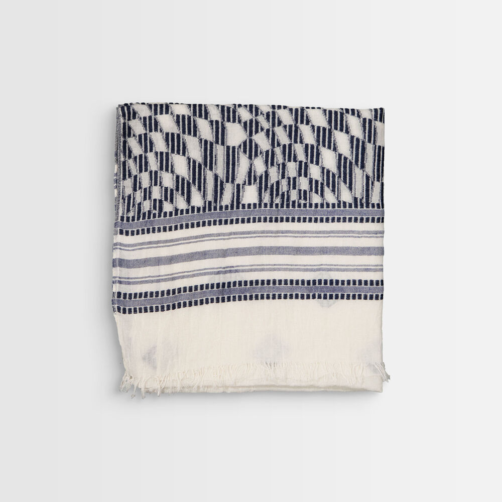 Brandy printed fringed scarf marine.