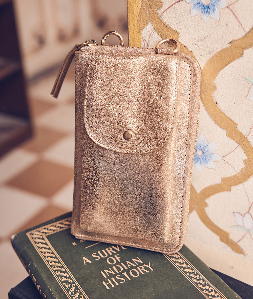 Jade gold leather phone case PhotoZ | 1-2-3