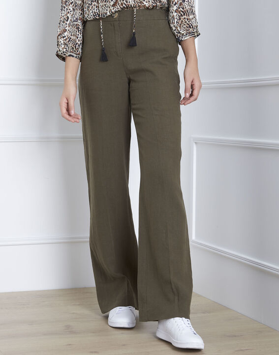 Gobi loose-fit khaki linen trousers | 1-2-3 Gobi loose-fit khaki linen trousers PhotoZ | 1-2-3