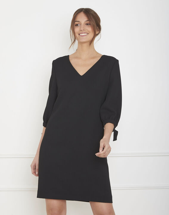 Loumia black crepe dress with bow sleeves | 1-2-3 Loumia black crepe dress with bow sleeves PhotoZ | 1-2-3