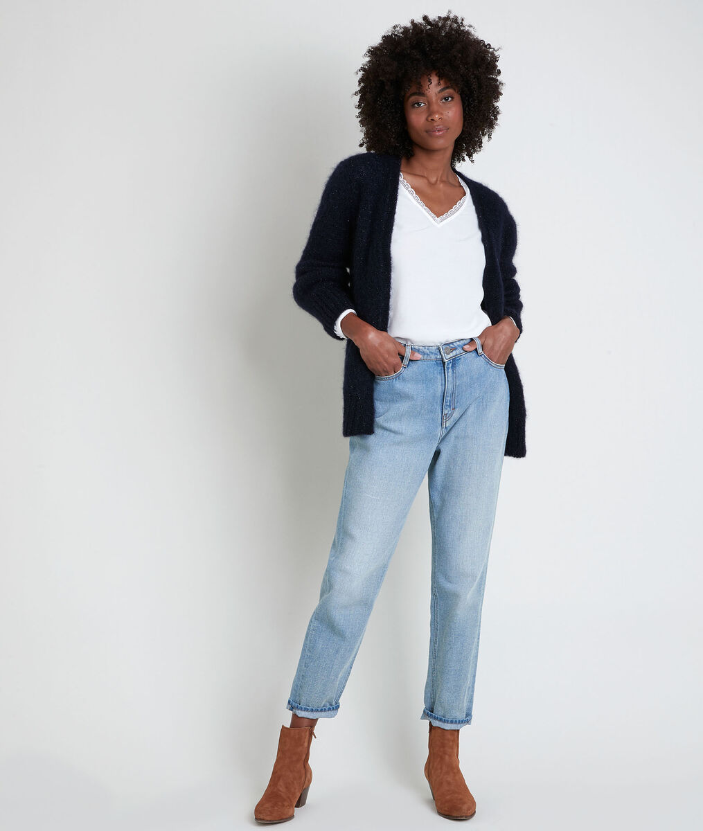 Rozelle navy mohair blend cardigan | 1-2-3 Rozelle navy mohair blend cardigan PhotoZ | 1-2-3