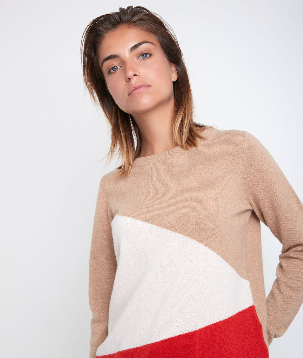 Raven colourblock cashmere pullover | 1-2-3 Raven colourblock cashmere pullover PhotoZ | 1-2-3