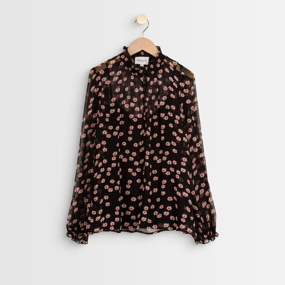 Jinsu printed blouse noir.