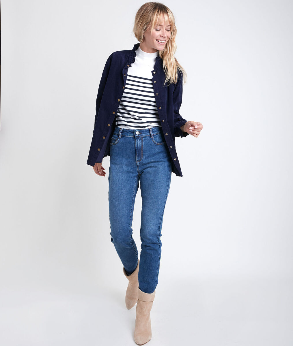 Jeraldine navy velours shirt | 1-2-3 Jeraldine navy velours shirt PhotoZ | 1-2-3