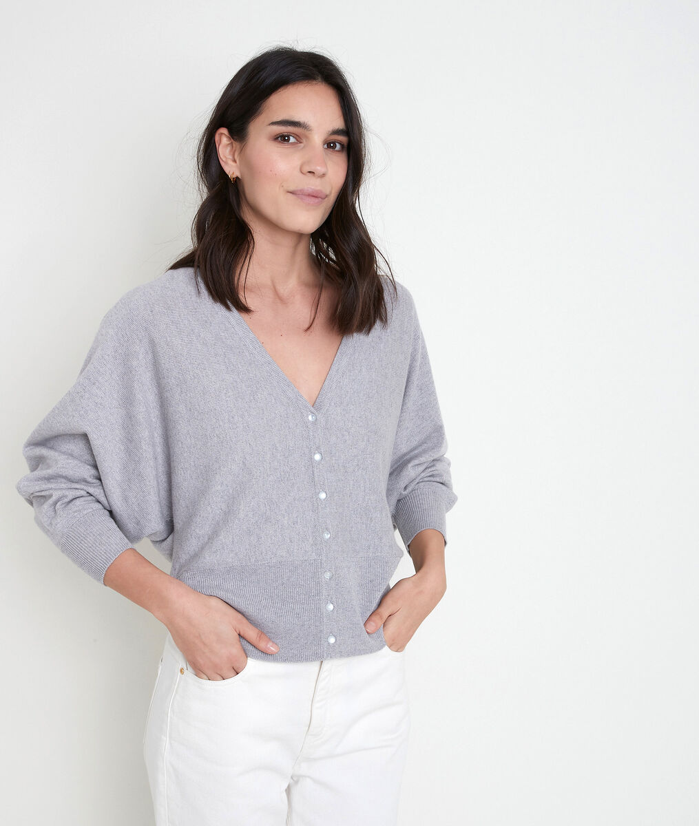 ALDO grey recycled polyamide cardigan | 1-2-3 ALDO grey recycled polyamide cardigan PhotoZ | 1-2-3